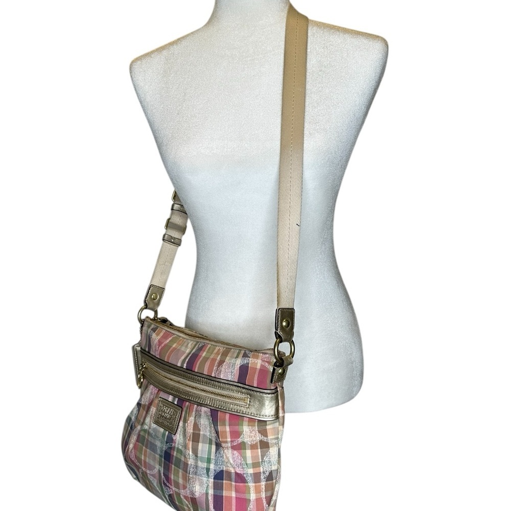 Coach Poppy Daisy Madras Signature Plaid Crossbody - Picture 4 of 17